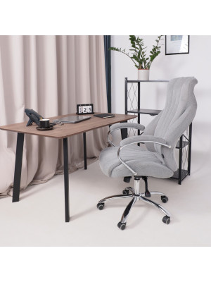 Кресло компьютерное AksHome Mastif серый в интерьере (1)