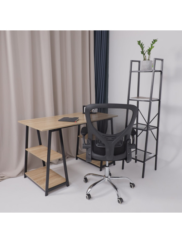 Кресло компьютерное AksHome Milan ткань/сетка черный в интерьере