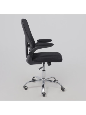 Кресло компьютерное AksHome Milan ткань/сетка черный сбоку