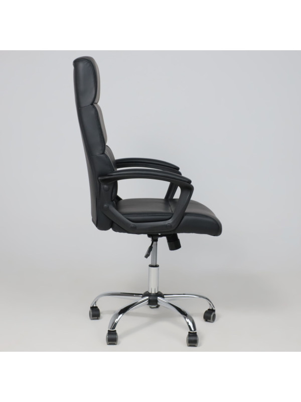 Кресло компьютерное AksHome Olympia Eco черный сбоку