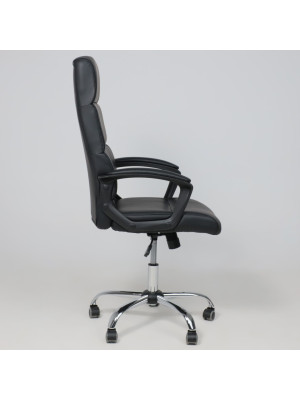 Кресло компьютерное AksHome Olympia Eco черный сбоку