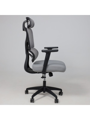 Кресло компьютерное AksHome Pascal серый сбоку