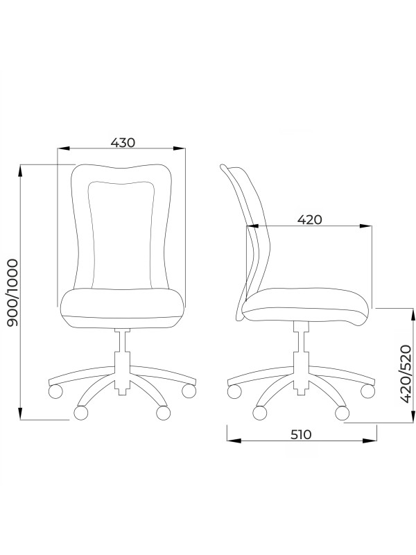 Кресло компьютерное AksHome Tempo серый схема