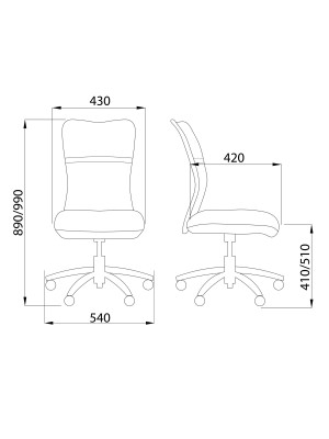 Кресло компьютерное AksHome Type черный схема