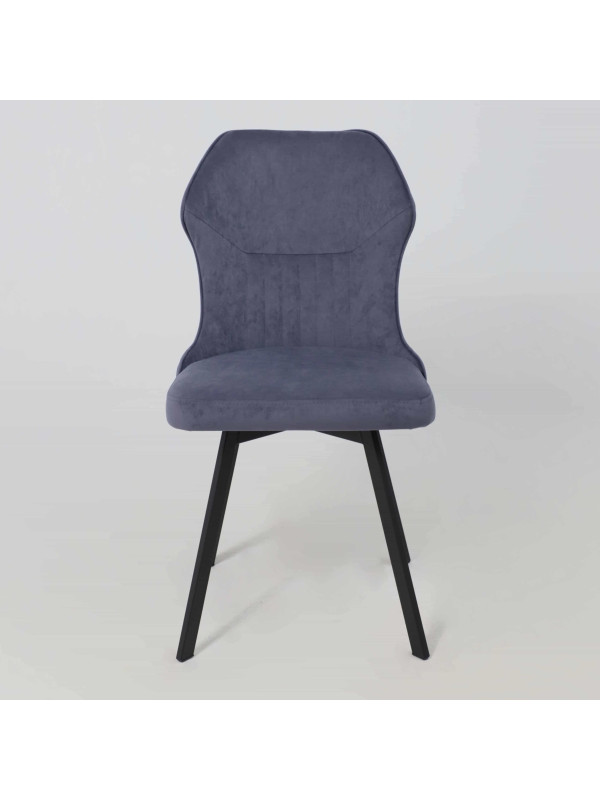 Стул AksHome Каврус U-R Nessi джинсовый/черный спереди