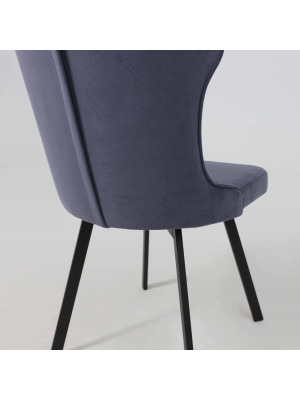 Стул AksHome Каврус U-R Nessi джинсовый/черный под углом