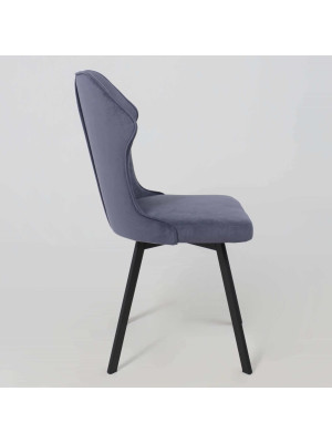 Стул AksHome Каврус U-R Nessi джинсовый/черный сбоку