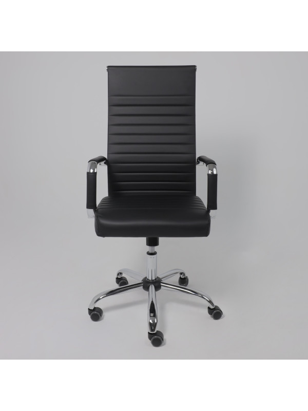 Кресло компьютерное AksHome Elegance Light Eco черный спереди