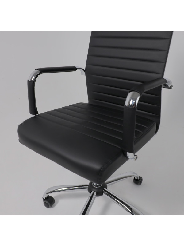 Кресло компьютерное AksHome Elegance Light Eco черный сверху