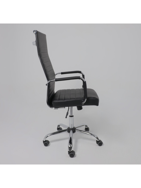 Кресло компьютерное AksHome Elegance Light Eco черный сбоку