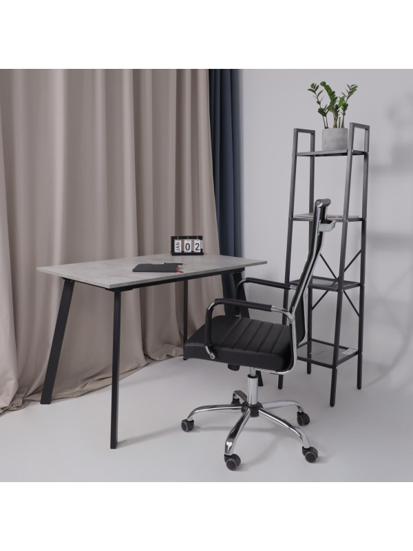 Кресло компьютерное AksHome Elegance Light Eco черный в интерьере (1)