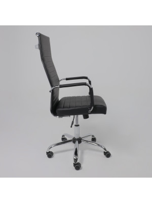 Кресло компьютерное AksHome Elegance Light Eco черный сбоку