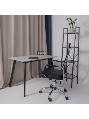 Кресло компьютерное AksHome Elegance Light Eco черный в интерьере (1)