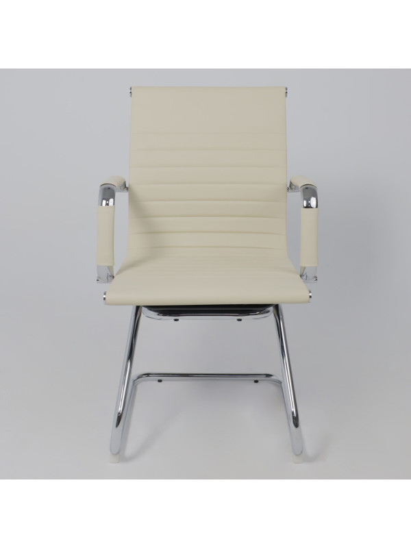 Стул офисный AksHome Mariani кремовый (экокожа) спереди