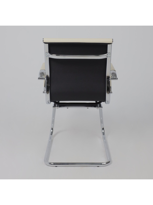 Стул офисный AksHome Mariani кремовый (экокожа) сзади