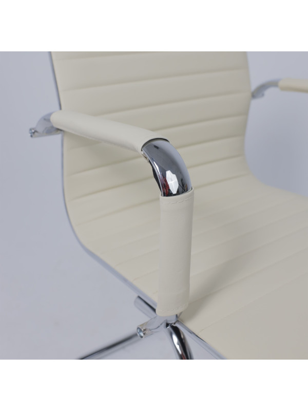 Стул офисный AksHome Mariani кремовый (экокожа) подлокотники