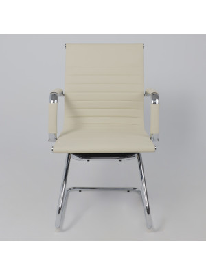 Стул офисный AksHome Mariani кремовый (экокожа) спереди