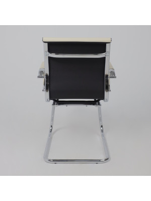 Стул офисный AksHome Mariani кремовый (экокожа) сзади