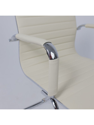 Стул офисный AksHome Mariani кремовый (экокожа) подлокотники