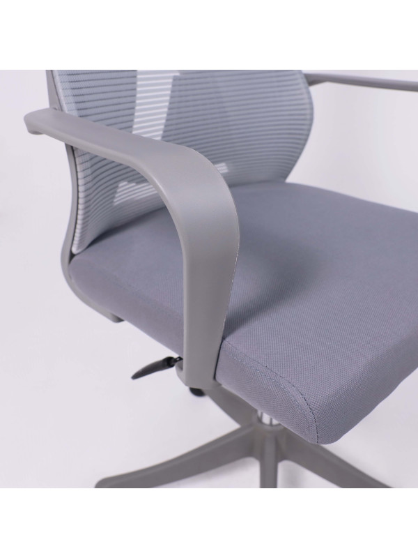 Кресло компьютерное AksHome Abraham серый подлокотники