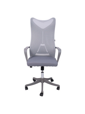 Кресло компьютерное AksHome Abraham серый спереди