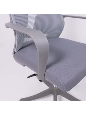 Кресло компьютерное AksHome Abraham серый подлокотники