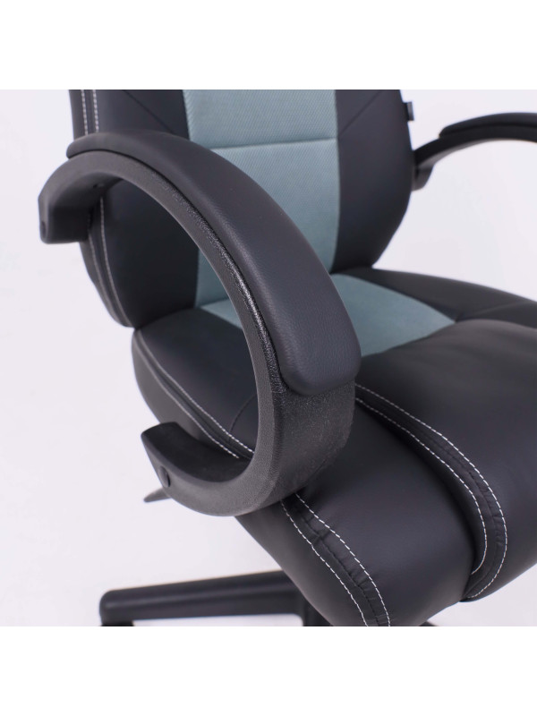 Кресло компьютерное AksHome Fan серый подголовники