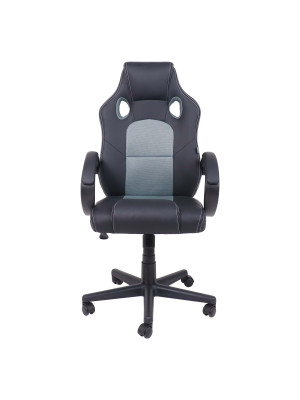 Кресло компьютерное AksHome Fan серый спереди