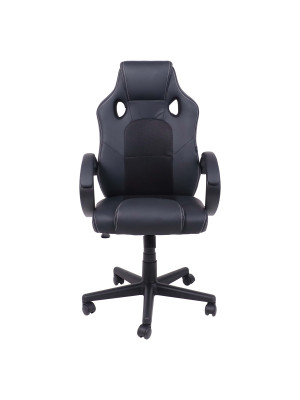 Кресло компьютерное AksHome Fan черный спереди