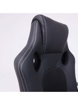 Кресло компьютерное AksHome Fan черный вблизи