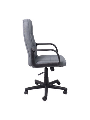 Кресло компьютерное AksHome Leonidas серый сбоку