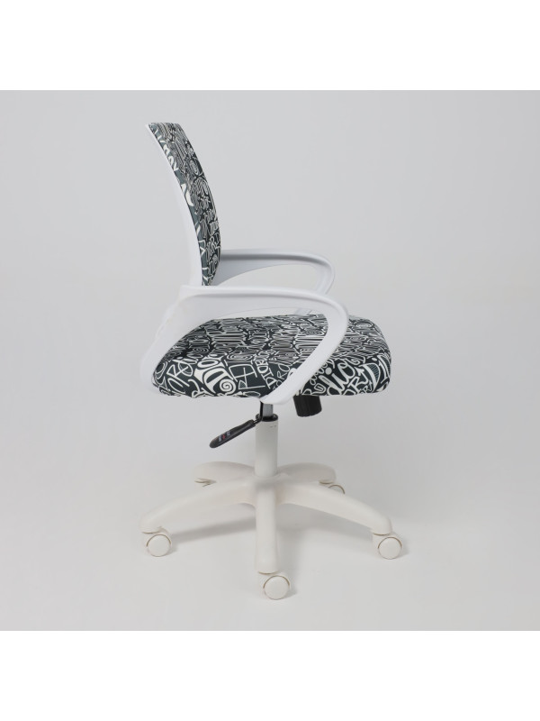 Кресло компьютерное AksHome Ricci New черный/белый сбоку