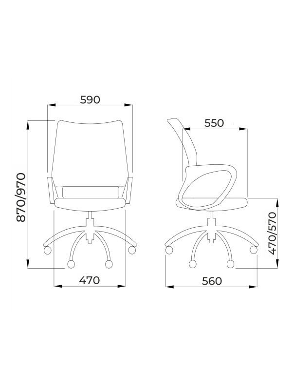 Кресло компьютерное AksHome Ricci New черный/белый схема