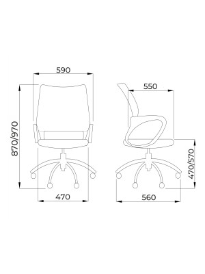 Кресло компьютерное AksHome Ricci New черный/белый схема
