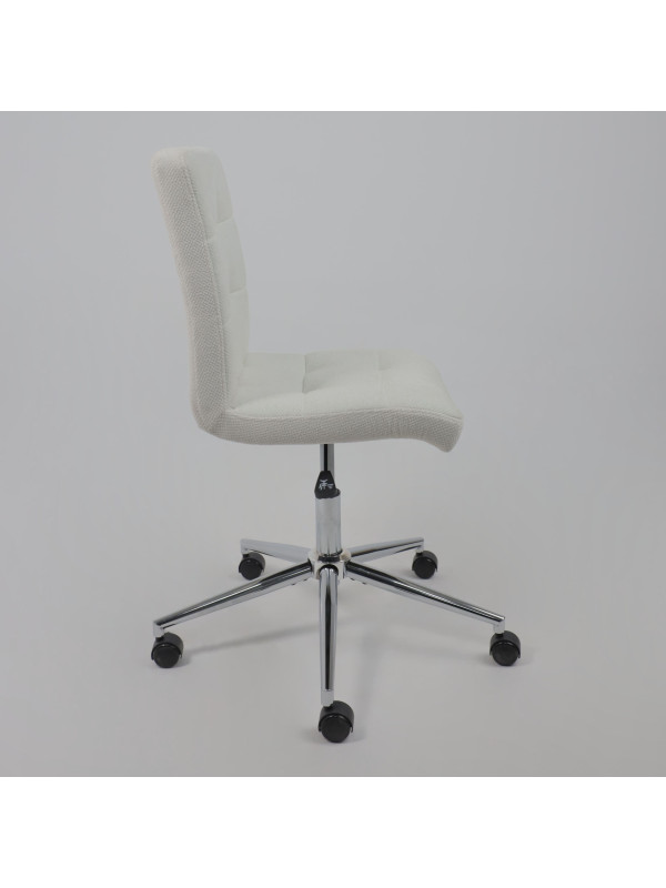 Кресло компьютерное Роза квадрат Buble White 15 белый  сбоку