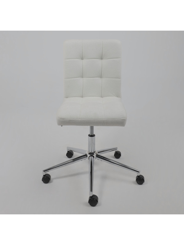 Кресло компьютерное Роза квадрат Buble White 15 белый спереди