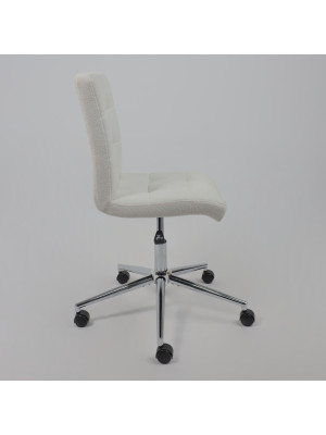 Кресло компьютерное Роза квадрат Buble White 15 белый  сбоку