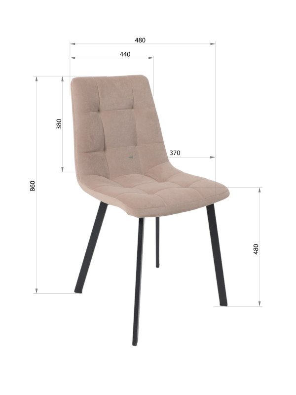 Стул AksHome Рой бежевый/черный схема