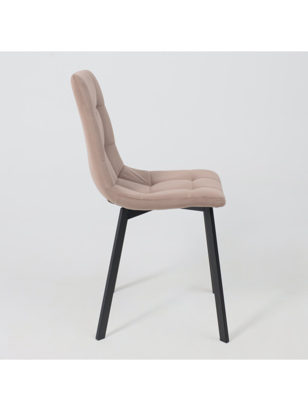 Стул AksHome Рой серо-бежевый/черный сбоку