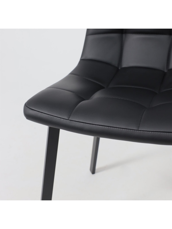 Стул AksHome Рой черный (экокожа) вблизи