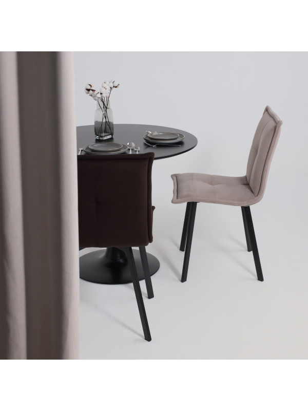 Стул AksHome Рубик U темно-коричневый/черный в  интерьере (1)