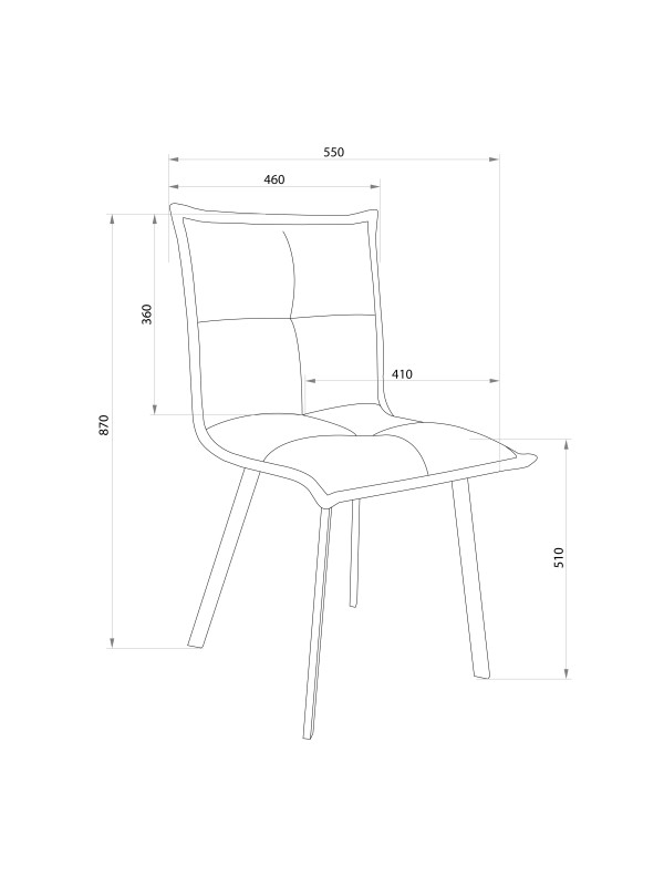 Стул AksHome Рубик U темно-коричневый/черный схема
