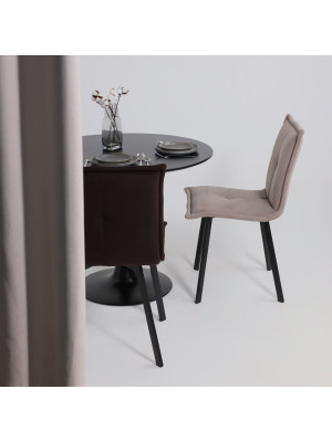 Стул AksHome Рубик U темно-коричневый/черный в  интерьере (1)