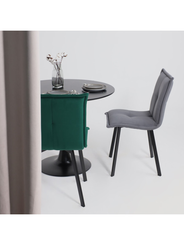 Стул AksHome Рубик U серый/черный в интерьере (1)