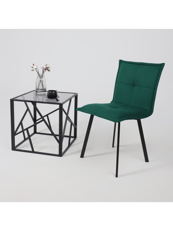 Стул AksHome Рубик U темно-зеленый/черный в интерьере