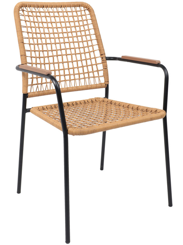 Стул садовый AksHome Bergamo коричневый/черный