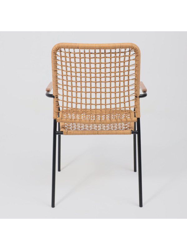 Стул садовый AksHome Bergamo коричневый/черный сзади