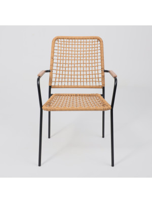 Стул садовый AksHome Bergamo коричневый/черный спереди