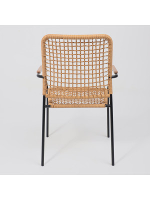 Стул садовый AksHome Bergamo коричневый/черный сзади