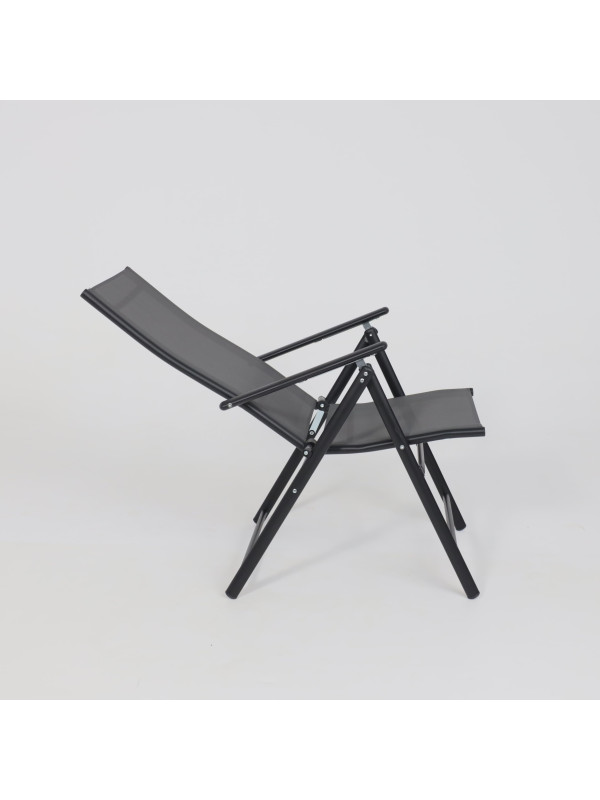 Стул садовый AksHome Catania серый/черный складная конструкция (2)